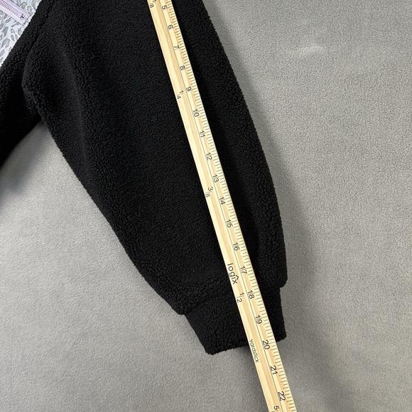 Zara Teddy Fleece & Neoprene Jacket Women's Large Black & White Full‎ Zip Animal - Picture 7 of 11